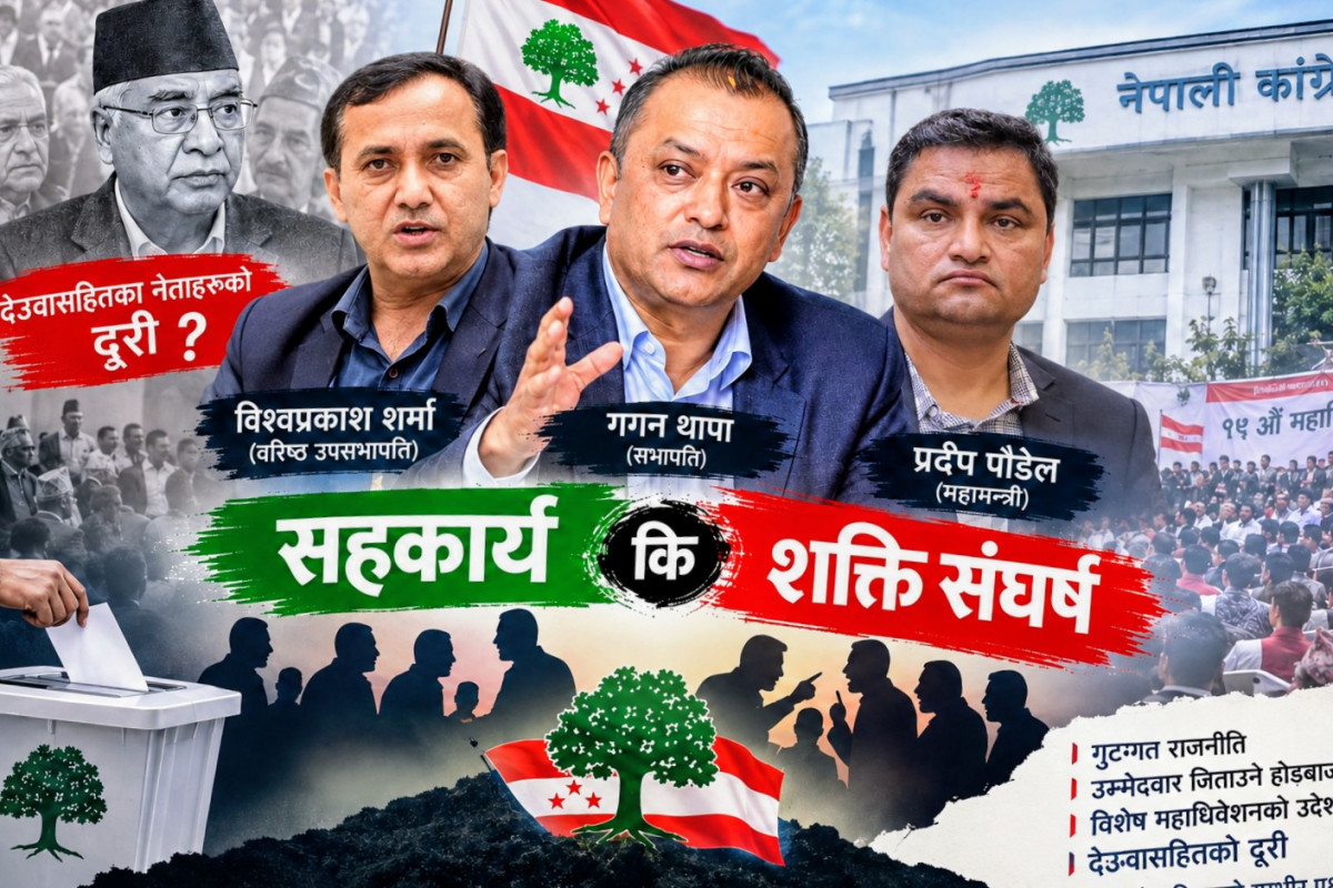 कांग्रेसको १५औँ महाधिवेशनपछि तीन शक्ति केन्द्रको उदय : गगन, विश्वप्रकाश र प्रदीपबीच सहकार्य कि शक्ति संघर्ष ?